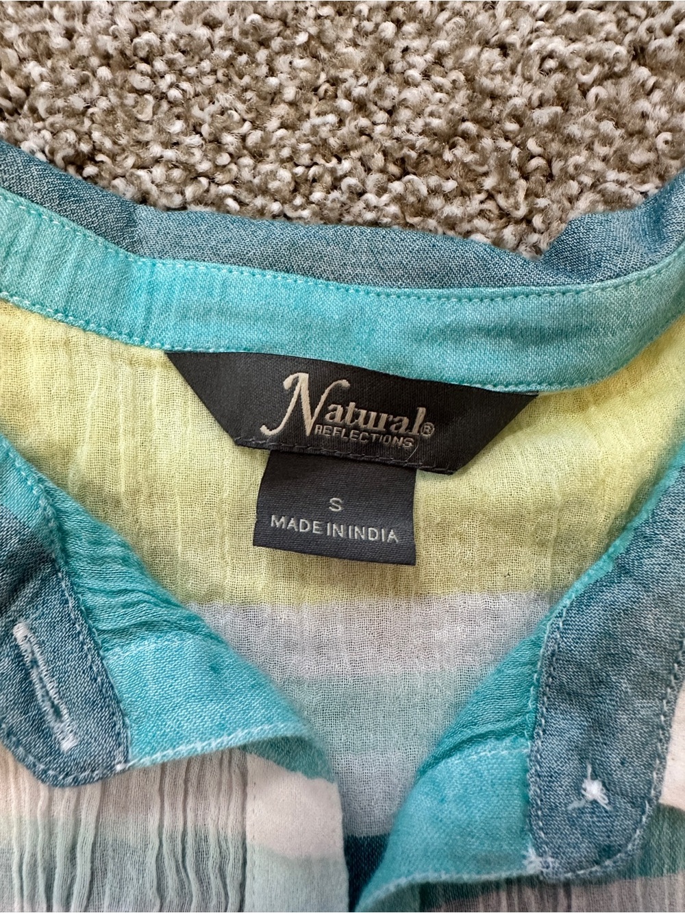 Colorful Sleeveless Button-Front Striped Tie-Hem Top - Picture 2 of 5
